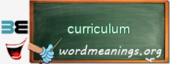 WordMeaning blackboard for curriculum